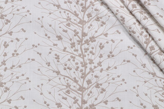 Mill Creek Spruce Embroidered Drapery Fabric in Dusk