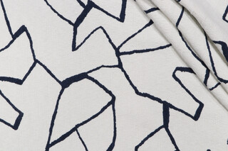 Kravet Balara Printed Upholstery Fabric in Indigo CLOSEOUT