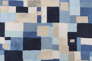 PK Lifestyles On The Square Printed & Embroidered Drapery Fabric in Nordic 