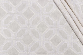 PK Lifestyles Goa Embroidered Drapery Fabric in Parchment 