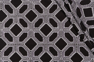 PK Lifestyles Goa Embroidered Drapery Fabric in Tuxedo 