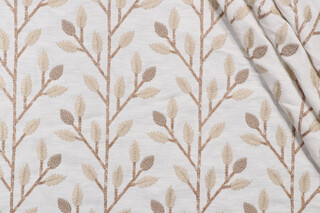 PK Lifestyles Wheat Field Embroidered Drapery Fabric in Flax 