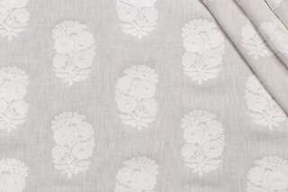 PK Lifestyles Bodhi Embroidered Drapery Fabric in Flax 