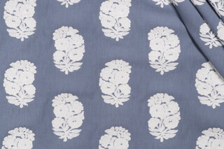 PK Lifestyles Bodhi Embroidered Drapery Fabric in Cornflower 