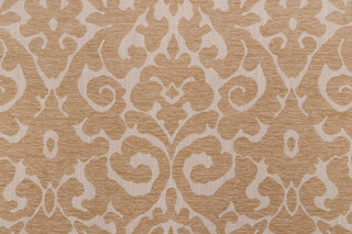 PK Lifestyles Verona Damask Woven Chenille Upholstery Fabric in Wheat 