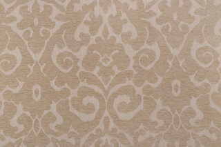 PK Lifestyles Verona Damask Woven Chenille Upholstery Fabric in Linen 