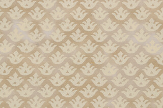 Scalamandre Luca on Cream Satin Printed Cotton Drapery Fabric in Vellum