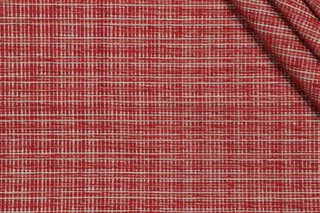 Valdese Weavers Seward Woven Chenille Outdoor Fabric in Crimson
