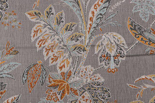 Portfolio Textiles Ishana Printed Linen Drapery Fabric in Turmeric for Kravet CLOSEOUT