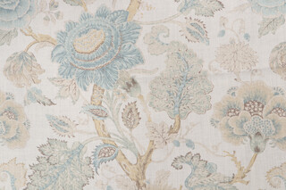 Acquitaine Porada Printed Linen Drapery Fabric in Watermark