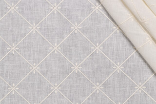 Heritage House Fabrics Veranda Sheer Embroidered Drapery Fabric in Ivory