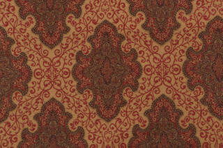 Scalamandre Amaya Tapestry Upholstery Fabric in Tobacco/Multi