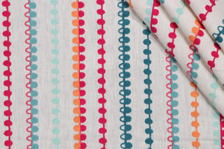 Scalamandre Button Cord Craft Embroidered Drapery Fabric in Happy Party