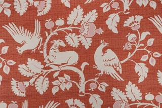 P Kaufmann Woodland Printed Cotton Decorator Fabric in Terracotta 