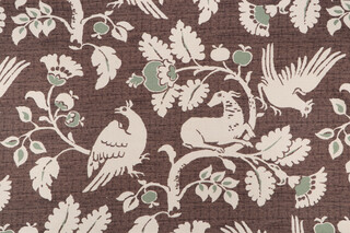 P Kaufmann Woodland Printed Cotton Decorator Fabric in Cocoa 