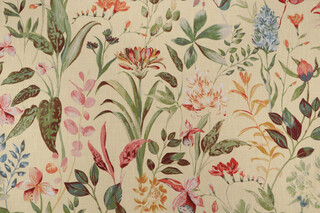 P Kaufmann Adrienne Printed Cotton Blend Drapery Fabric in Maize 