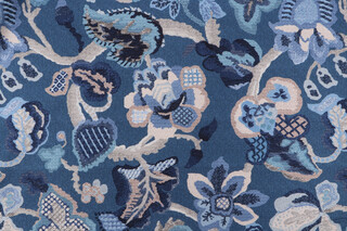 P Kaufmann Cecil Printed Cotton Drapery Fabric in Lapis 