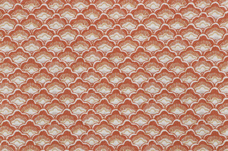 P Kaufmann Petit Scale Printed Cotton Blend Drapery Fabric in Terracotta 