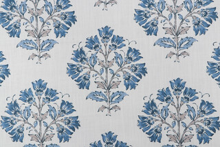 P Kaufmann Florette Printed Cotton Blend Drapery Fabric in Porcelain 