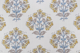 P Kaufmann Florette Printed Cotton Blend Drapery Fabric in Citrine 