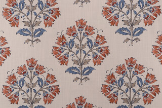 P Kaufmann Florette Printed Cotton Blend Drapery Fabric in Terracotta 