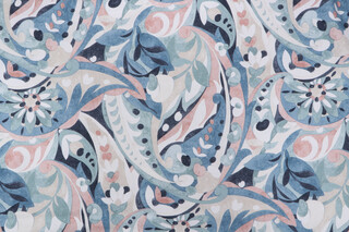 P Kaufmann Vogue Paisley Printed Cotton Drapery Fabric in Patina 