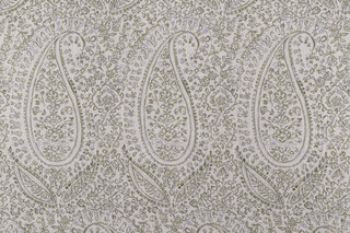 P Kaufmann Zara Paisley Printed Cotton Blend Drapery Fabric in Moss 
