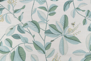 P Kaufmann Leaflet Printed Cotton Drapery Fabric in Lagoon 