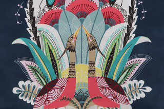 P Kaufmann Talavera Printed Cotton Drapery Fabric in Sapphire 