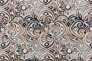 Bryant Fabrics Corinthian Tile Printed Polyester Outdoor Fabric in Driftwood