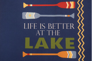 Bryant Oars World Printed Polyester Outdoor Fabric in Marine