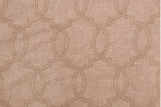 Valiant Sophie PJ1283 Embroidered Drapery Fabric in Linen
