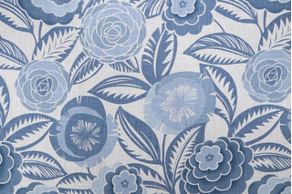 Richloom Havana Printed Linen Blend Drapery Fabric in Atlantic