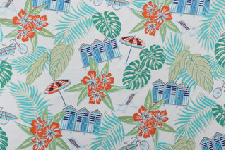 Tommy Bahama Beach Scenes Printed Polyester Outdoor Fabric in Capri