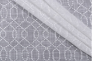 Kaufmann Ultimate Sheer Embroidered Drapery Fabric in Snow
