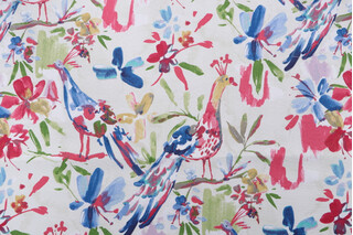 Peacock Printed Polyester Outdoor Fabric in multi