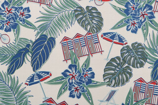 Tommy Bahama Beach Scenes Printed Polyester Outdoor Fabric in Shoreline