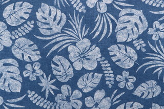 Tommy Bahama Isle Be Back Printed Polyester Outdoor Fabric in Navy