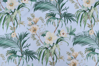 Covington Isabella Printed Cotton Twill Drapery Fabric in 528-Sky Blue 