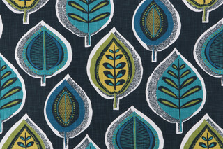 Covington Yoshino Printed Cotton Drapery Fabric in 524-Mediterranean Blue 
