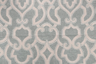 Thibaut Barrowgate F94714 Printed Linen Blend Drapery Fabric in Aqua