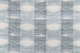 PK Lifestyles Sashika Plaid Printed Linen Blend Drapery Fabric in Lagoon