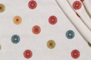 Richloom Kusama Embroidered Drapery Fabric in Carnival 