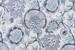 Richloom Sheridan Printed Cotton Drapery Fabric in Lapis 
