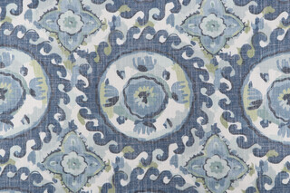 Richloom Maxine Printed Polyester Blend Drapery Fabric in Lake 