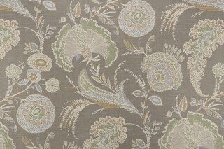 Richloom Malaya Printed Cotton Drapery Fabric in Oasis 