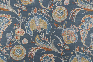 Richloom Malaya Printed Cotton Drapery Fabric in Classic 