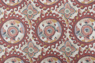 Richloom Maxine Printed Polyester Blend Drapery Fabric in Cayenne 