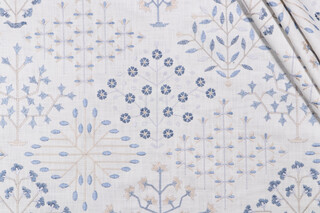 Richloom Capilet Embroidered Drapery Fabric in Island 