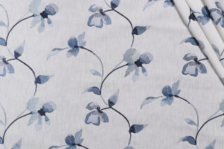 Richloom Clem Embroidered Drapery Fabric in Delft 
